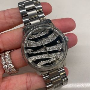 Michael Kors womens silver & zebra design watch MK5125